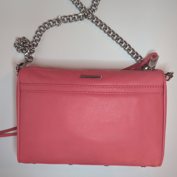 Rebecca Minkoff Mini Mac Crossbody Bag Grapefruit Silv Tone Hardware Fringe NWT - Picture 4 of 5